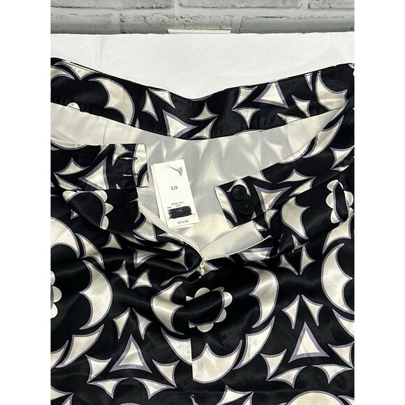 NWT Banana Republic Silk A Line Skirt Black White Size 10 MSRP $79.00 *See Desc* - Picture 8 of 12